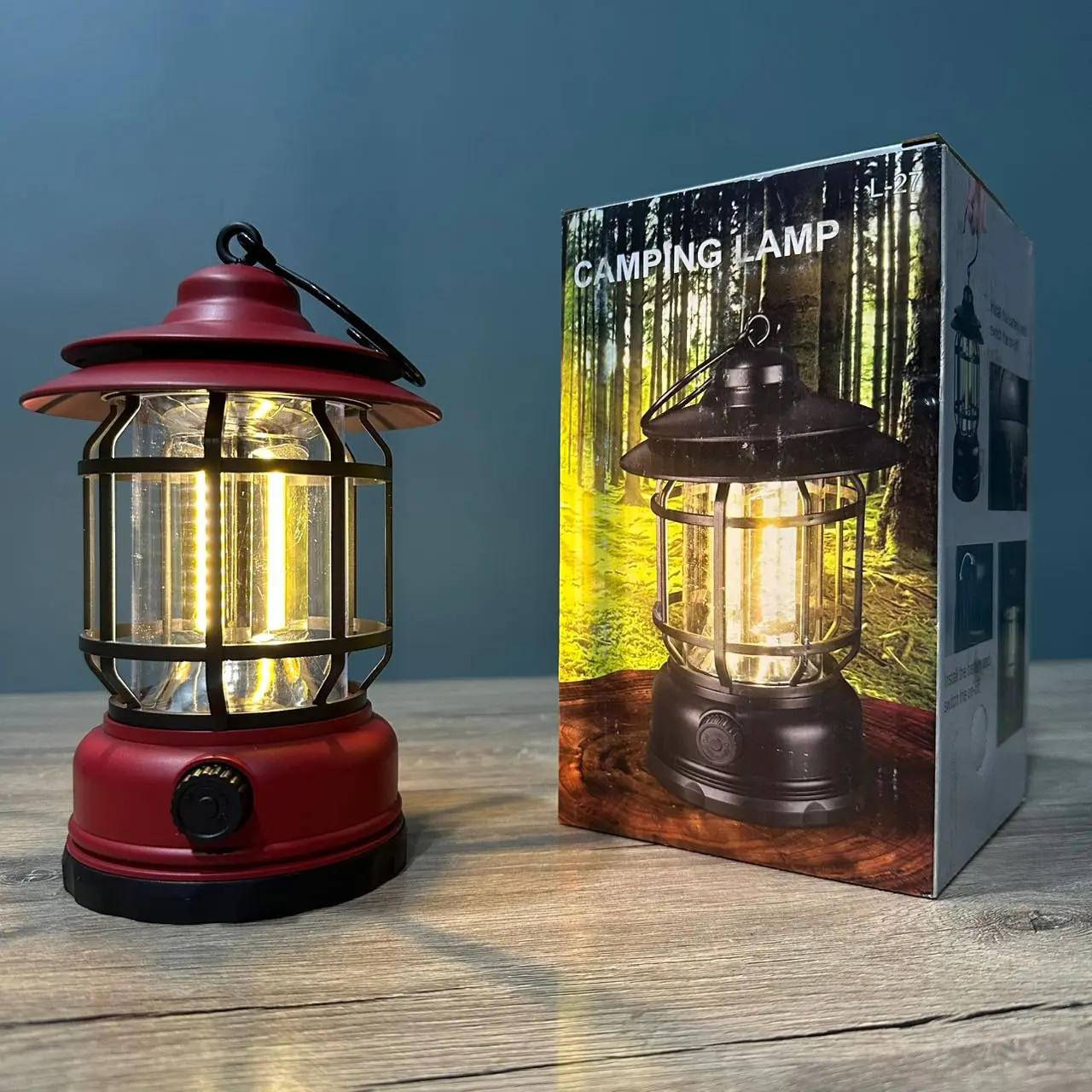 FANOUS LANTERNE CAMPING L-27 LAMPE LED AVEC BATTERY RECHARGEABLE RED ROUGE